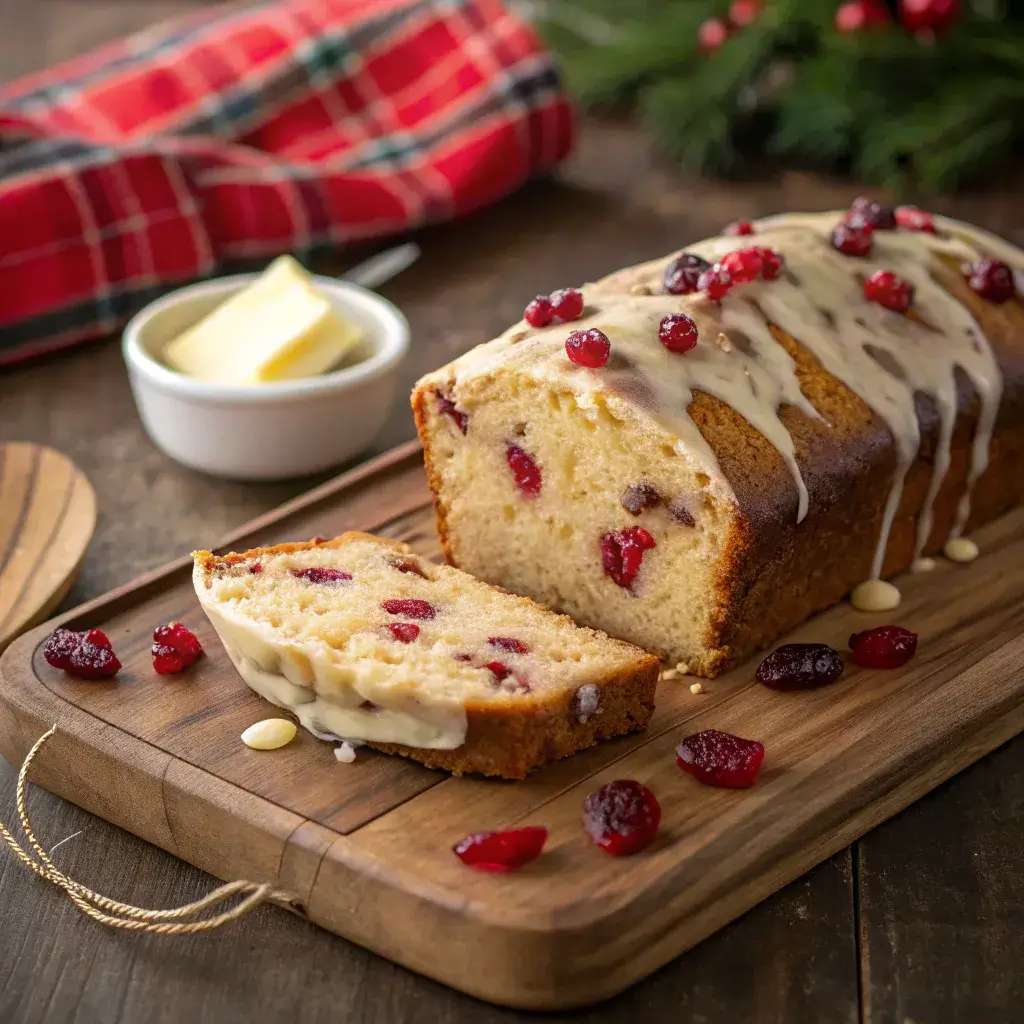 Eggnog Cranberry Bread is unbelievably moist