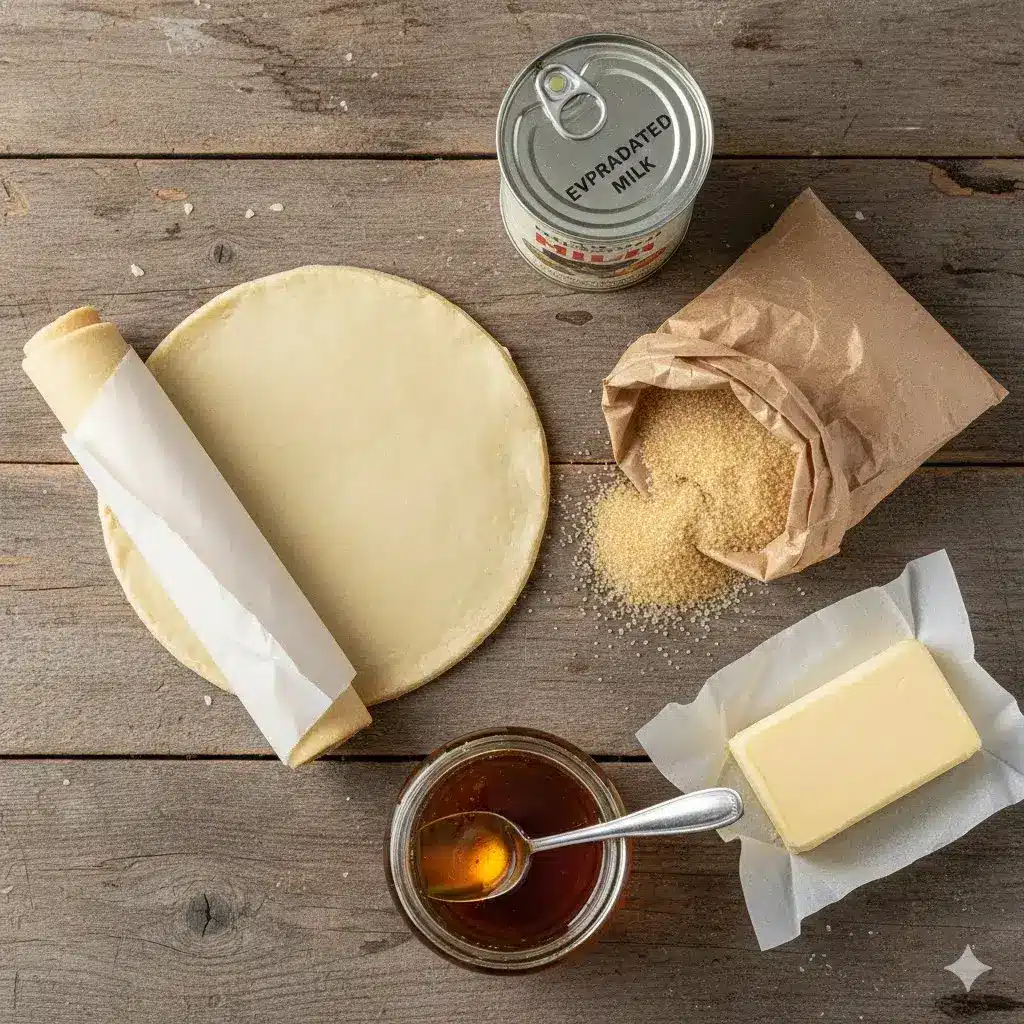 simple ingredients for easy butterscotch tart recipe