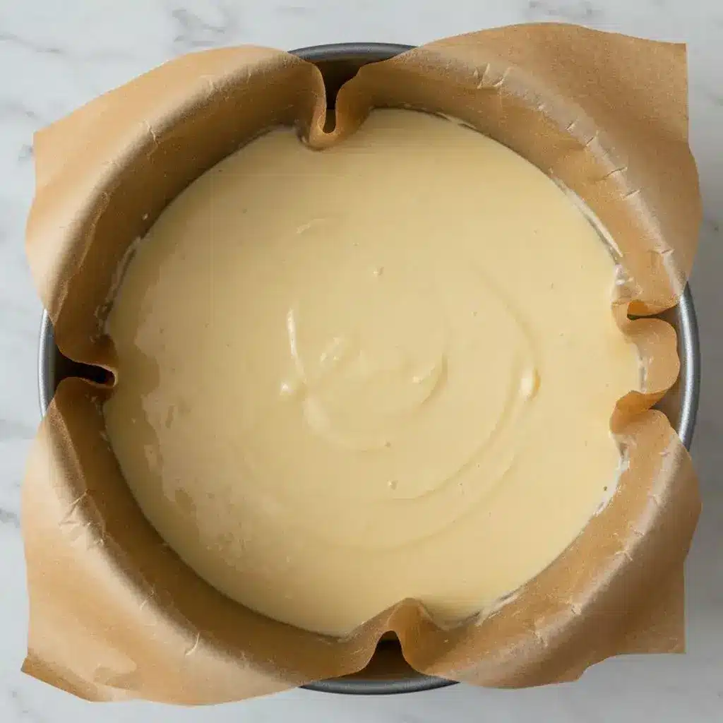 gluten free cake batter in a springform pan