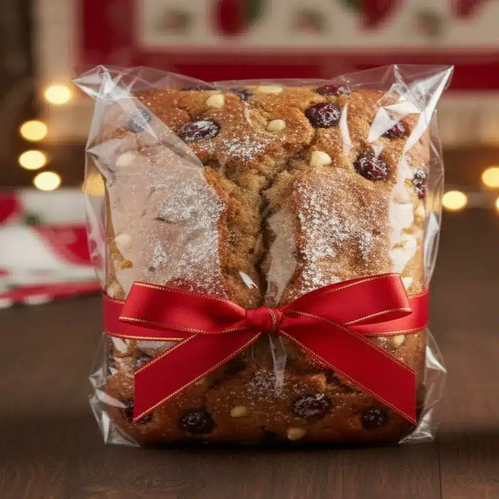 christmas banana bread wrapped as a holiday gift