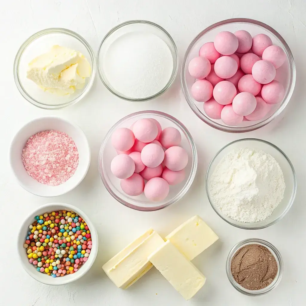 ingredients for cotton candy cheesecake bombs