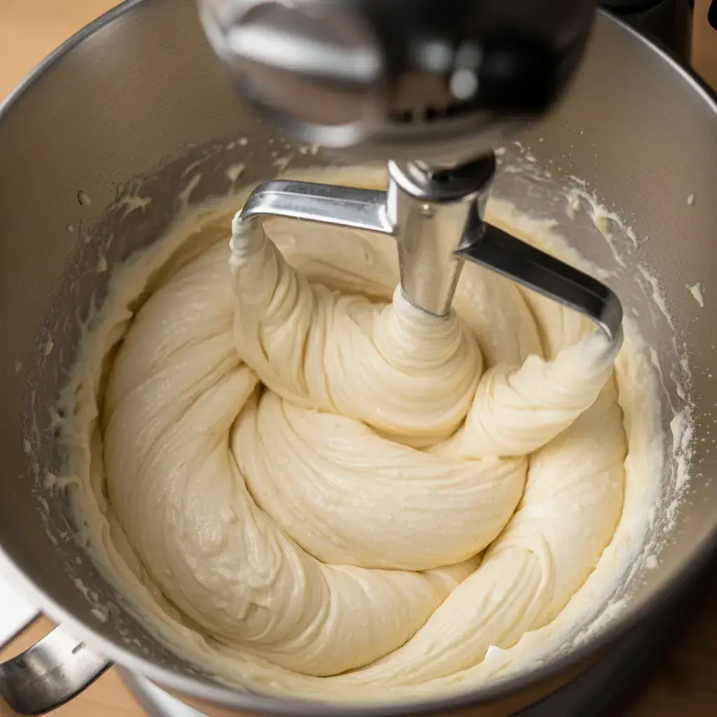 creaming cream cheese and butter for cookie dough