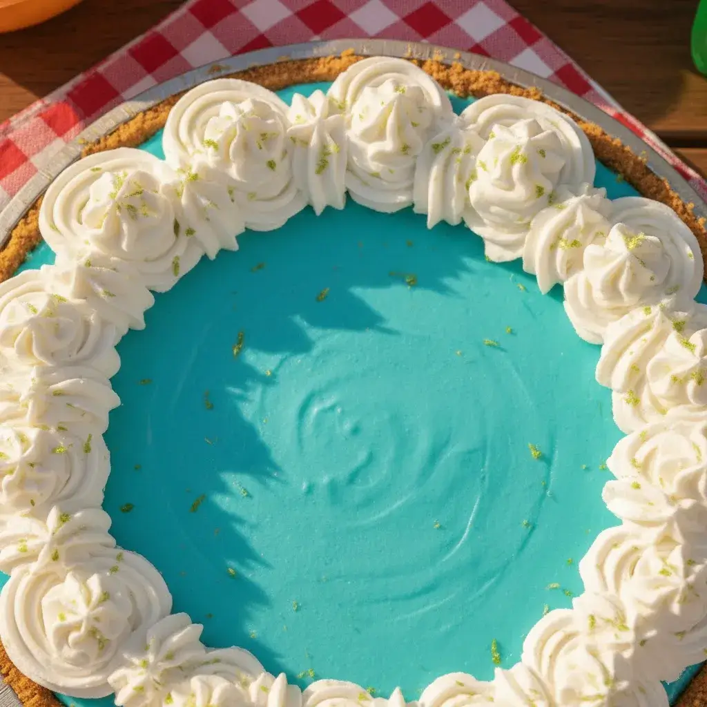 whole baja blast pie with whipped cream topping