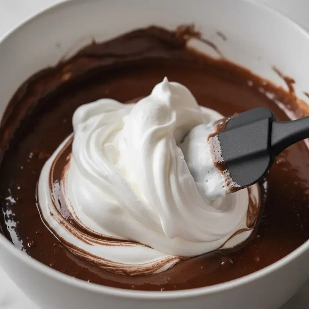 folding egg whites into keto cookie dough