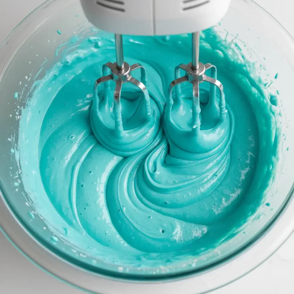 mixing the creamy filling for baja blast pie