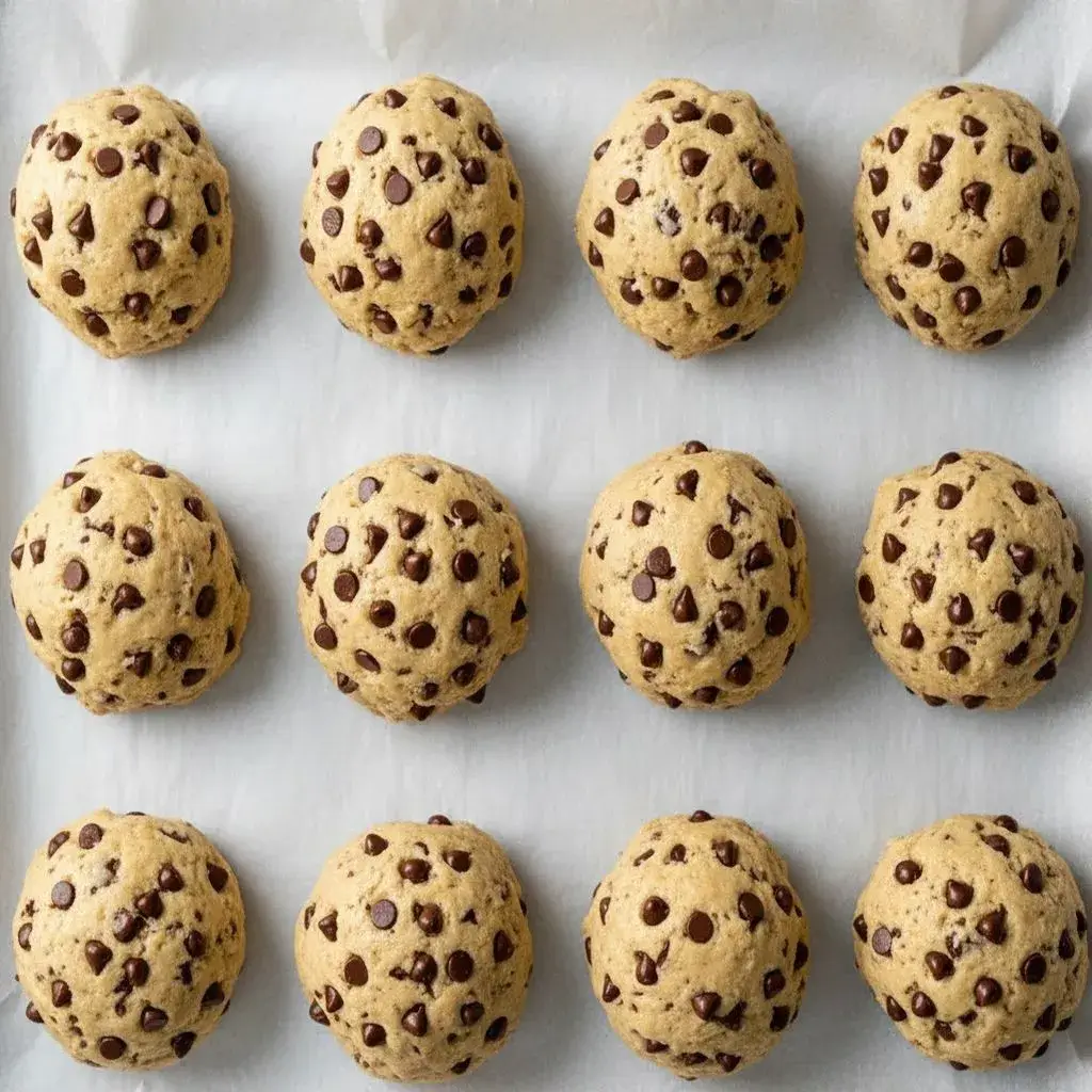 scooped cream cheese chocolate chip cookie dough