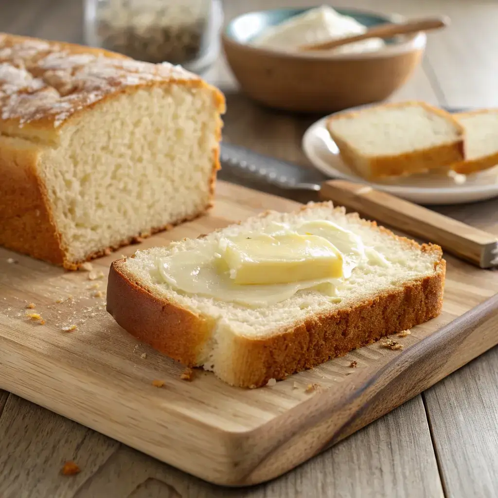 a sliced piece of soft zero carb yogurt bread