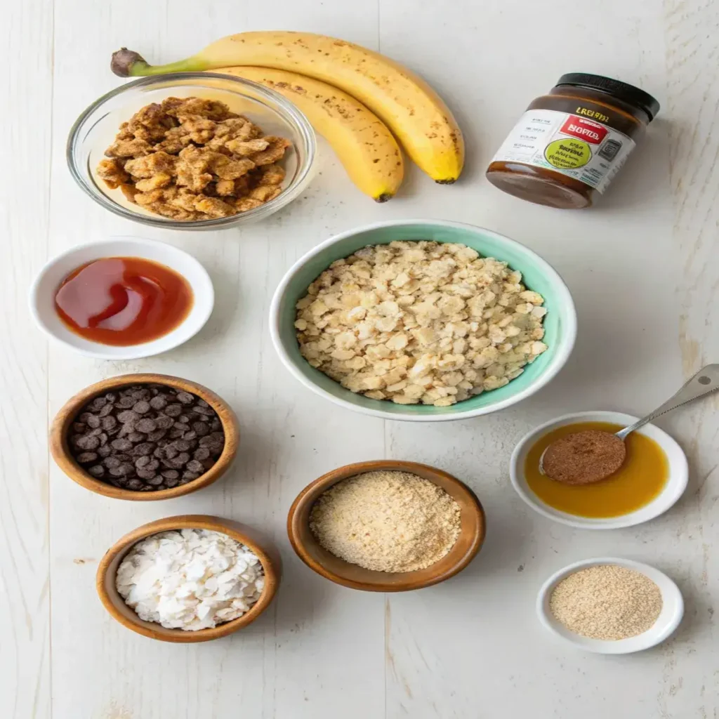 mix-in ingredients for customizable banana oatmeal bars