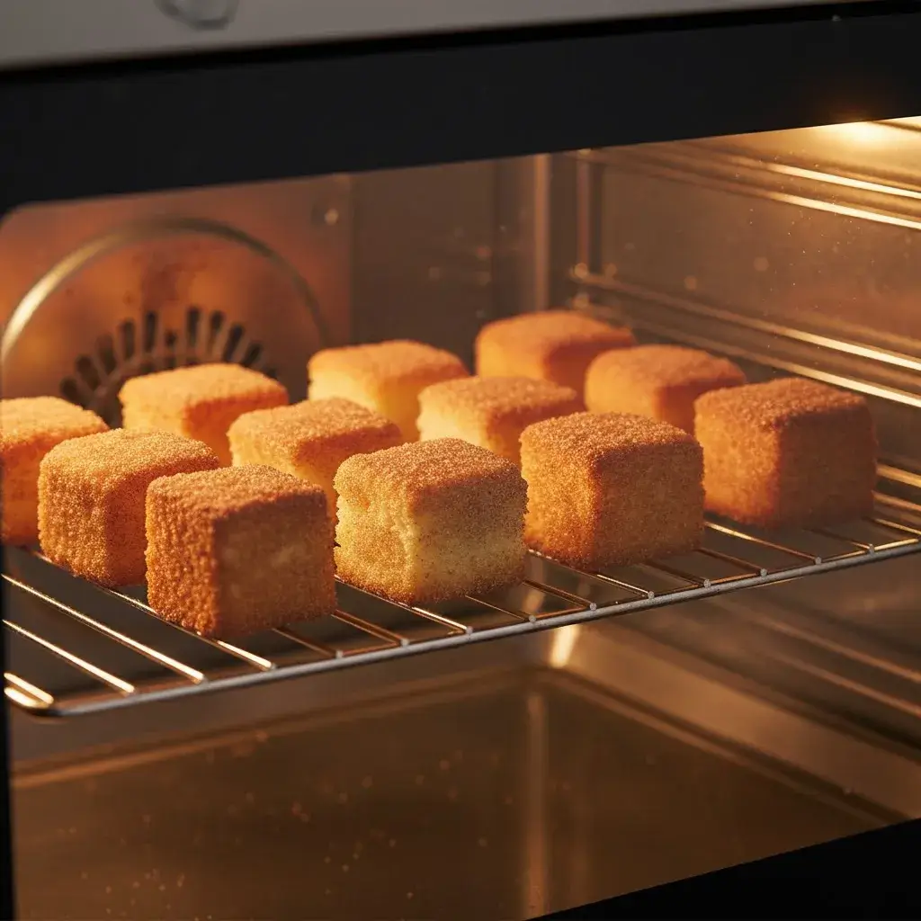 crispy-angel-cake-churro-bites-baking-in-oven