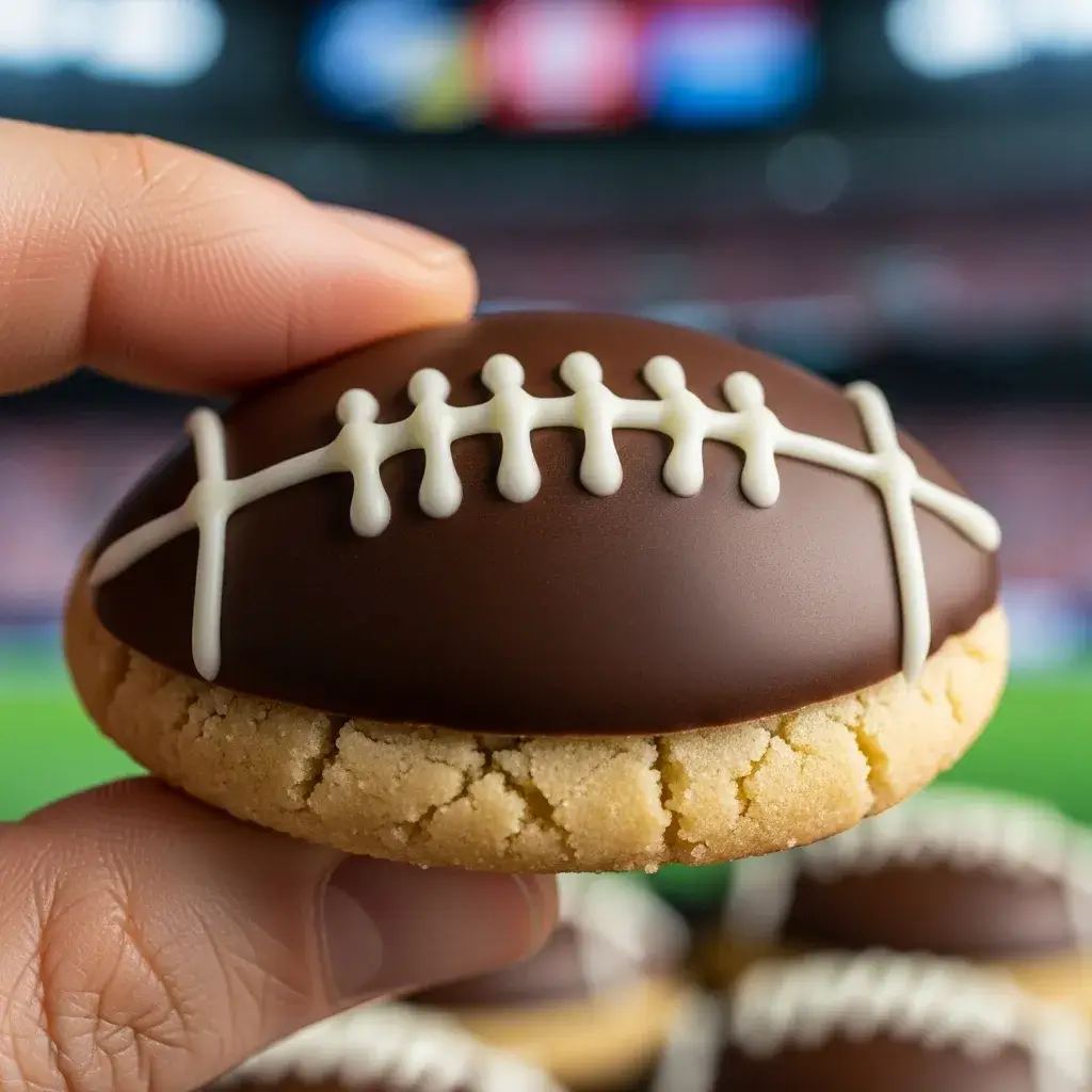 close-up-finished-chocolate-dipped-football-cookie-texture