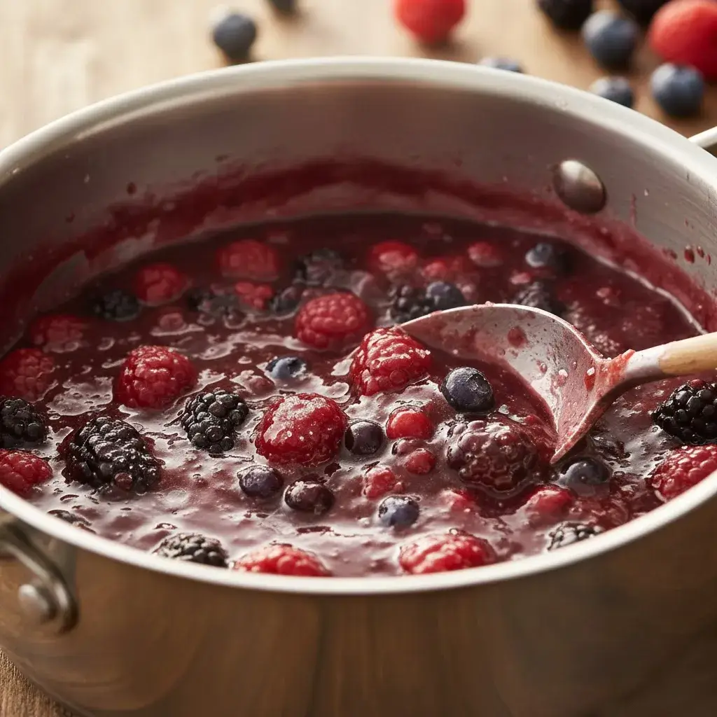 cooking mixed berry filling for strudel
