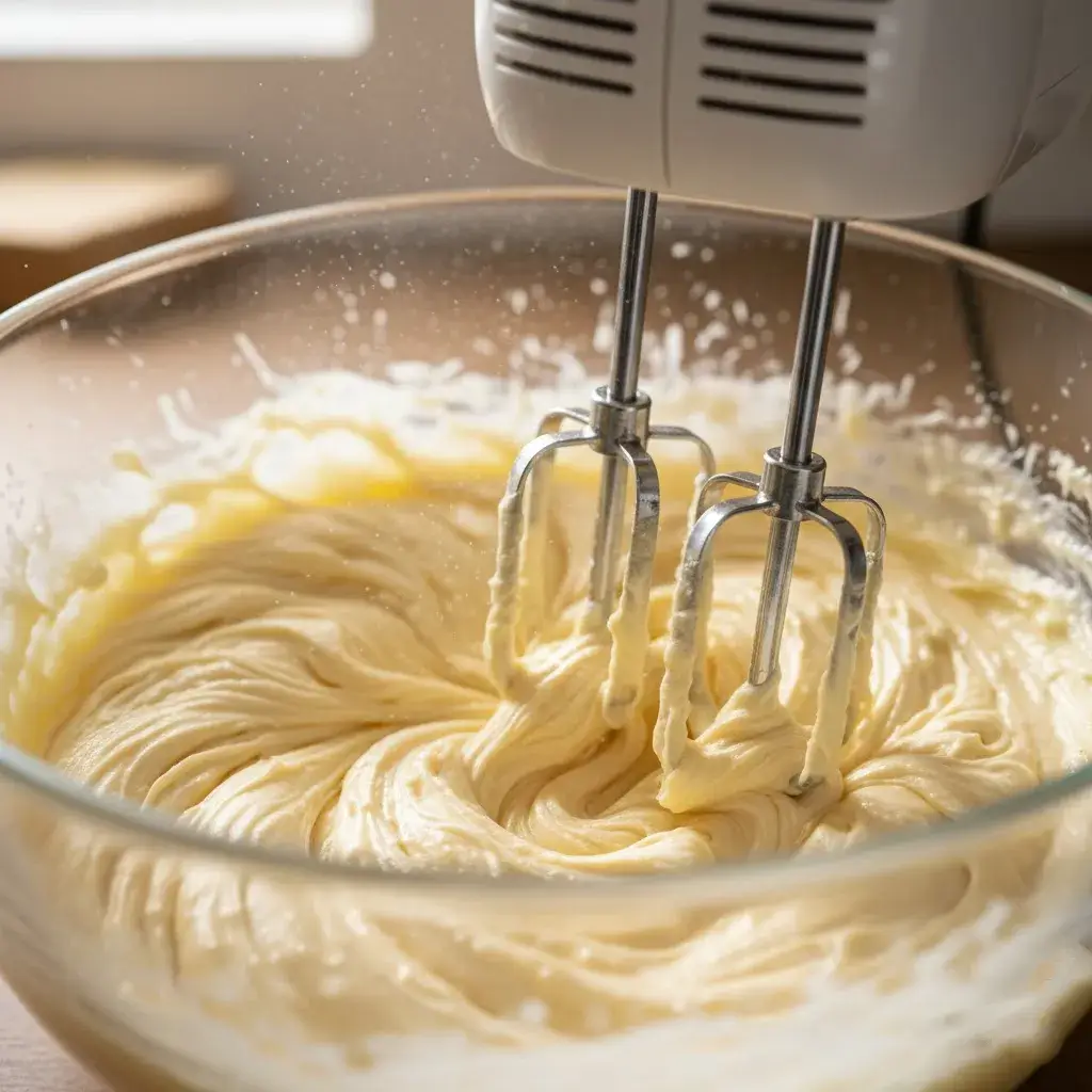 creaming butter and sugar for cranberry cookies
