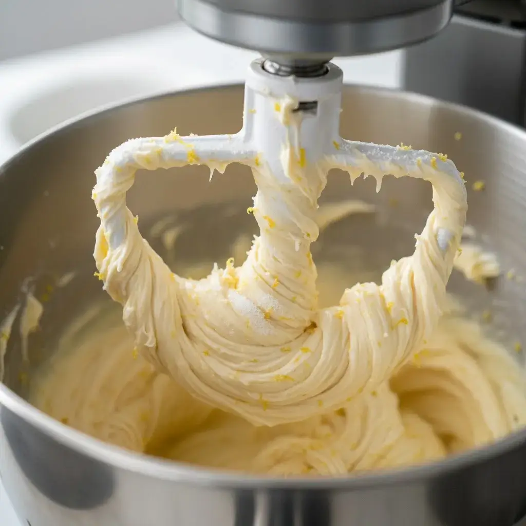 creaming-butter-sugar-lemon-zest-for-cookies