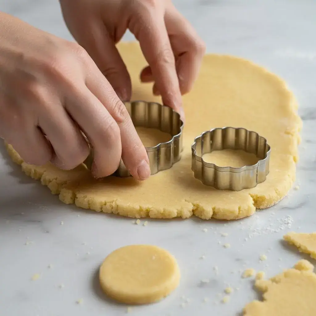 cutting dough for italian lemon curd cookies