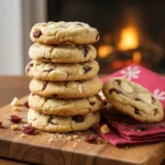 stack of easy white chocolate cranberry cookies