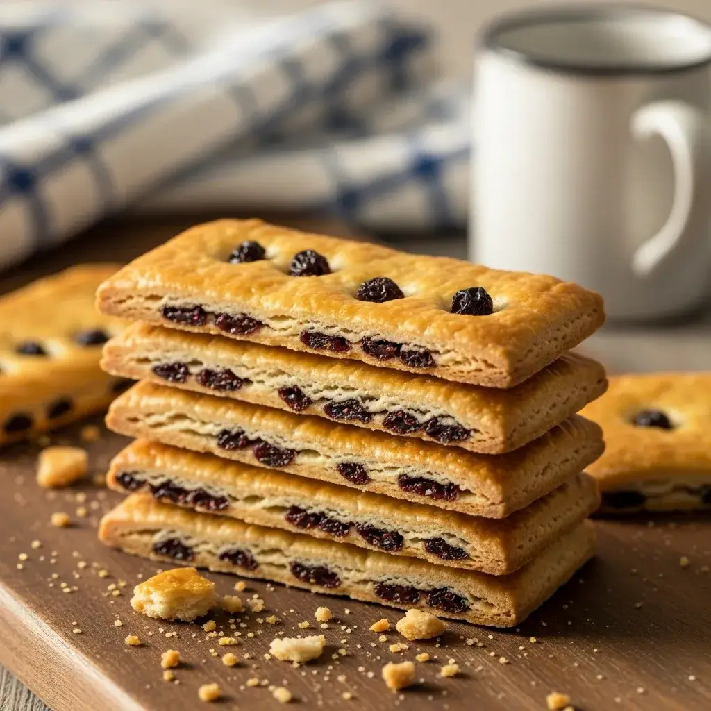 golden Garibaldi biscuits with currants