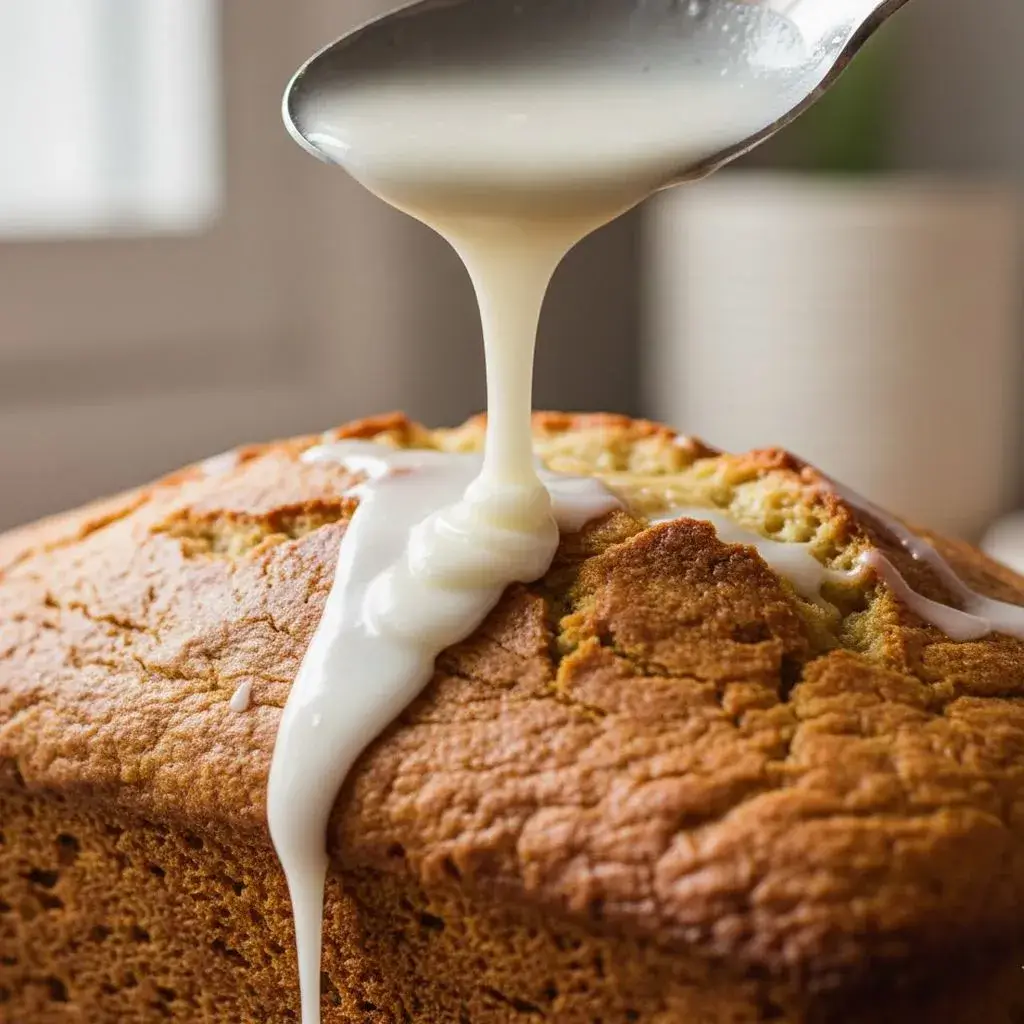 drizzling-glaze-on-keto-lemon-bread-loaf