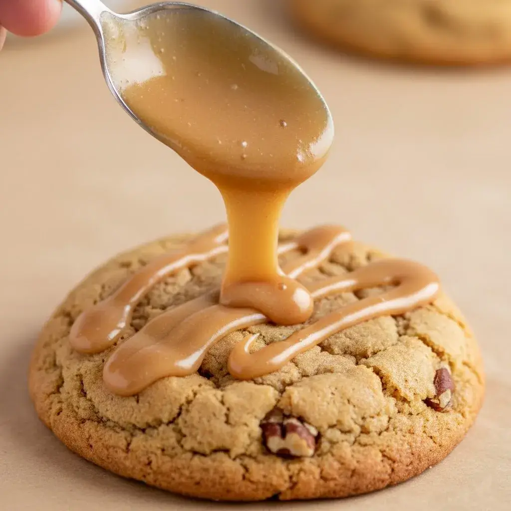 drizzling-maple-glaze-on-brown-butter-cookies