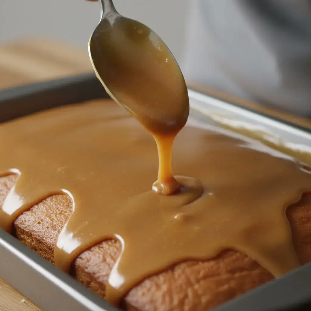 pouring-maple-glaze-on-donut-bars
