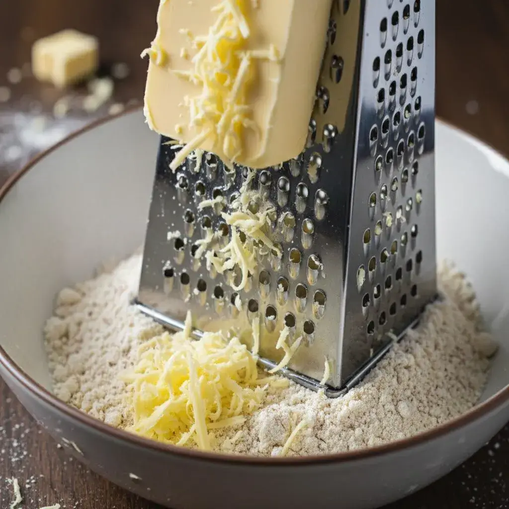 grating butter for easy gluten-free almond scones