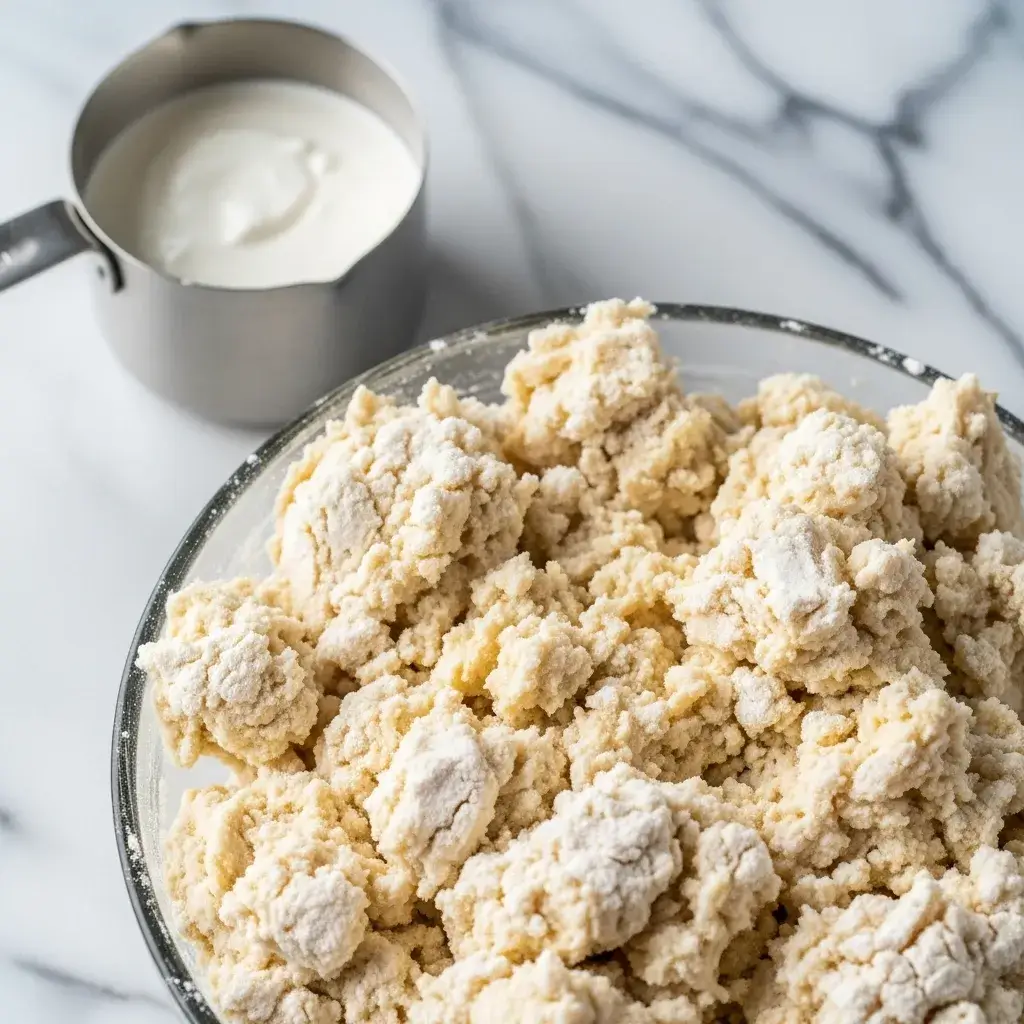 mixing dough for 3 ingredient biscuits