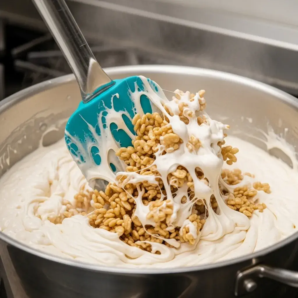 mixing-cereal-into-vegan-marshmallow-binder