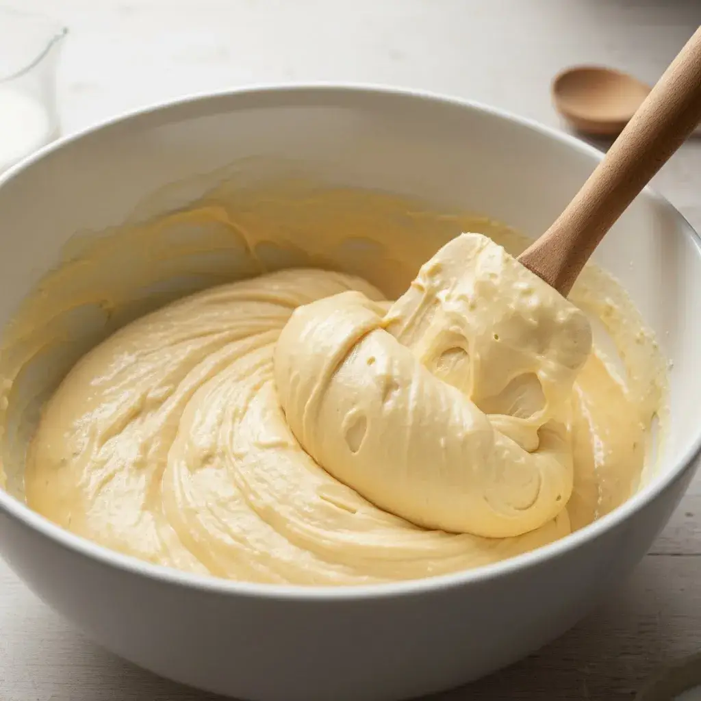mixing-batter-for-maple-donut-bars
