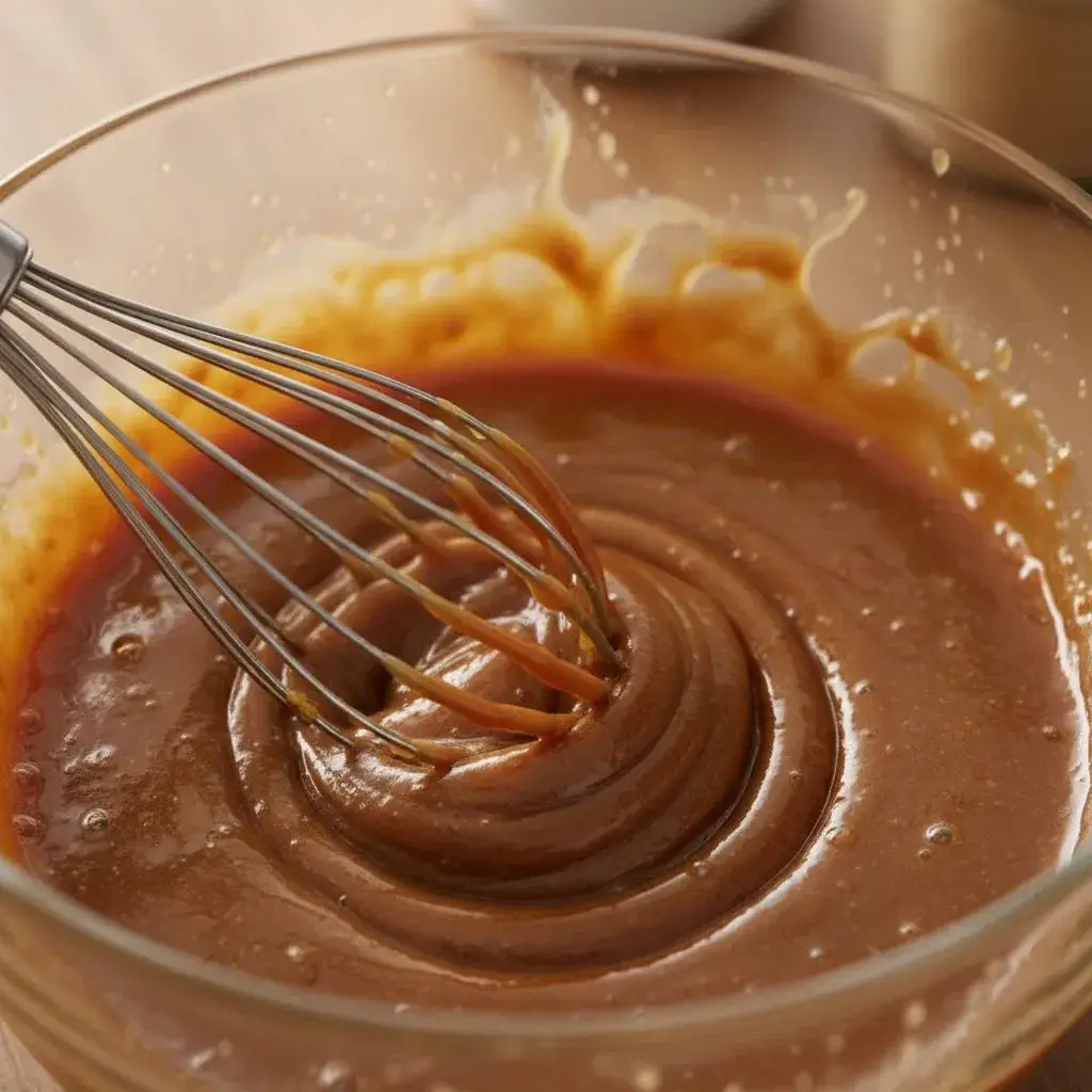 mixing wet ingredients for hot chocolate cookies