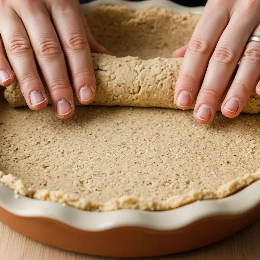 pressing in gluten free vegan pie crust