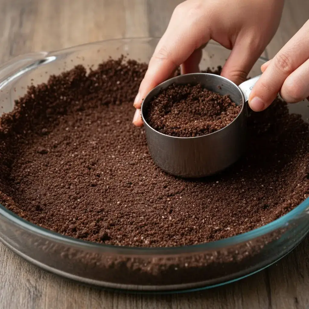 pressing no-bake chocolate pie crust