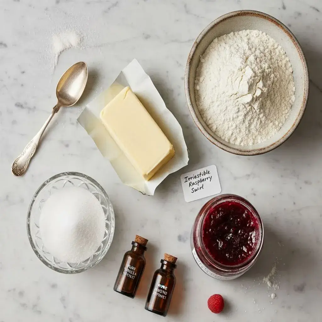 ingredients-for-raspberry-swirl-shortbread-cookies