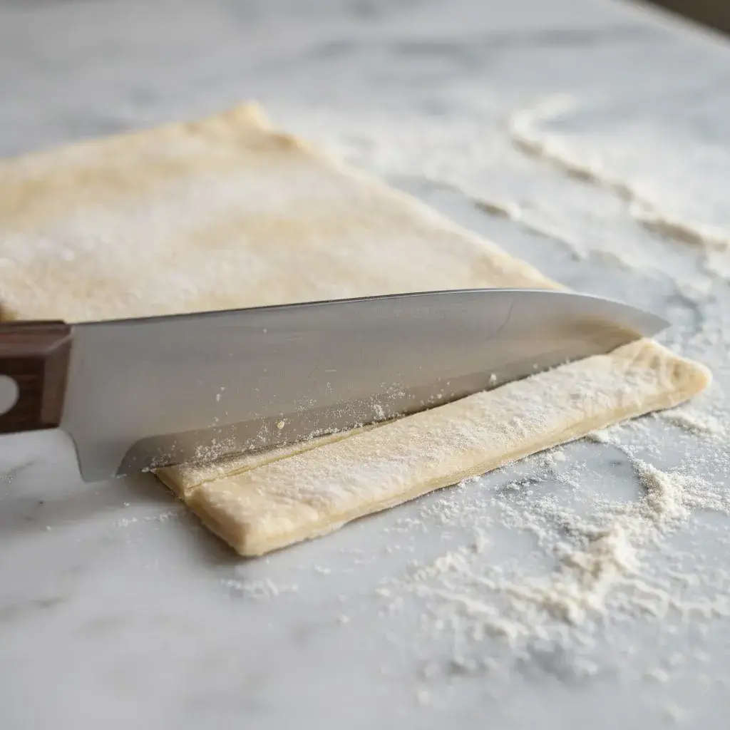 scoring border on puff pastry for danish