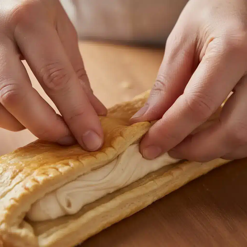 sealing almond kringle pastry edges