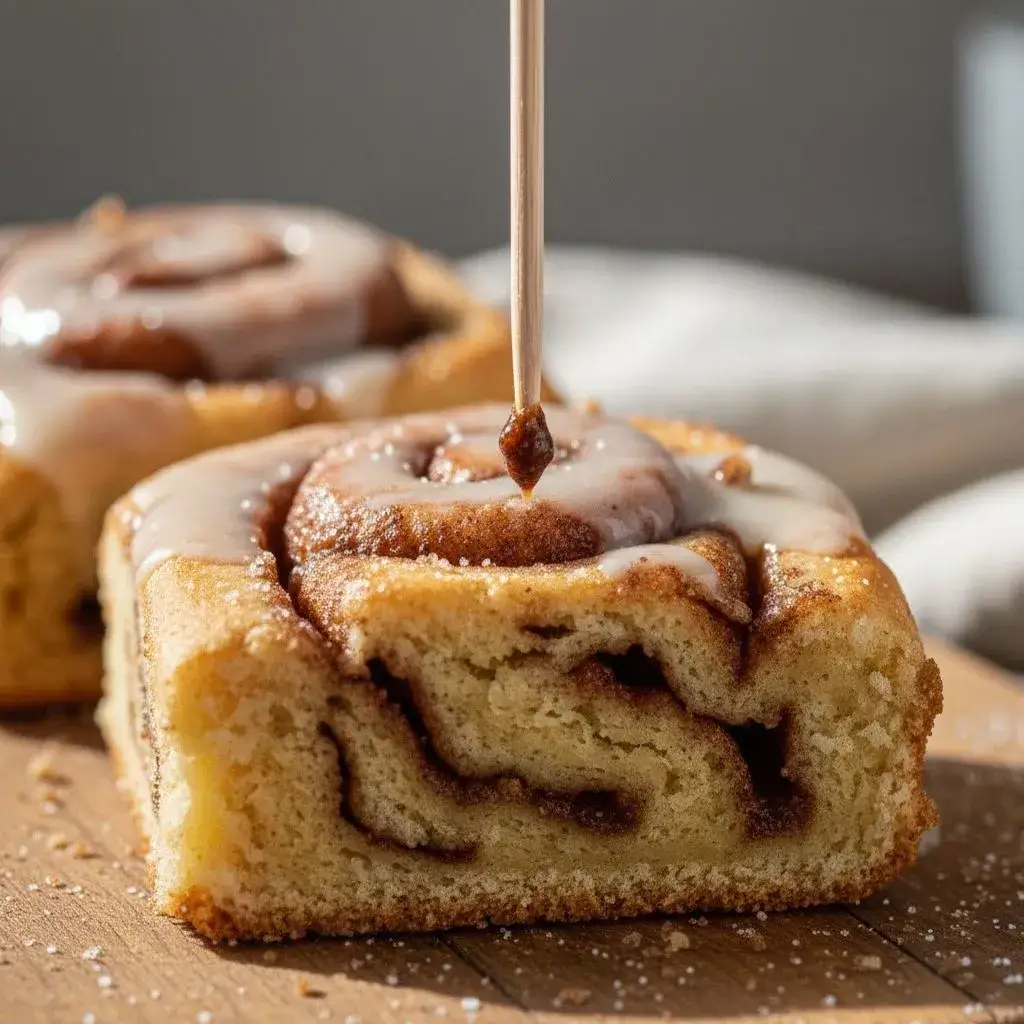 testing doneness of easy cinnamon roll bars