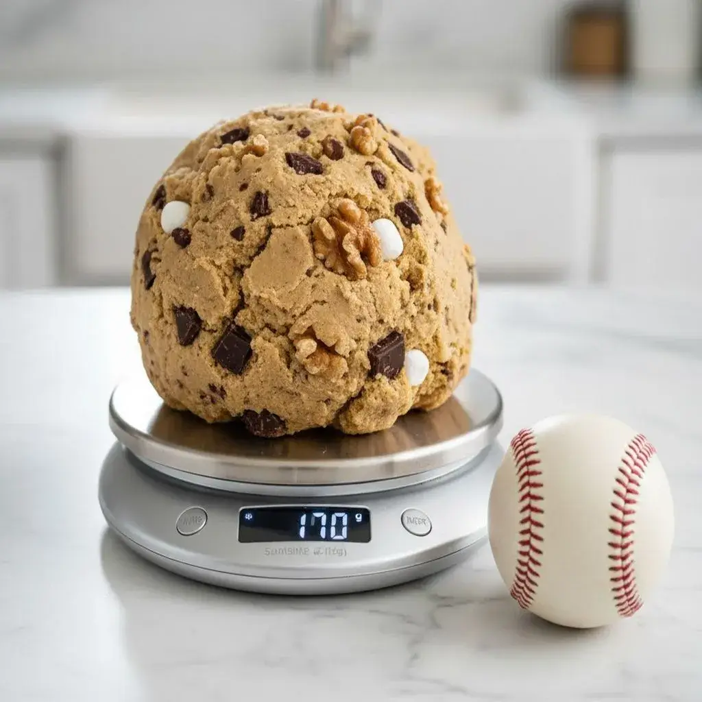 weighing 6 ounce levain cookie dough ball