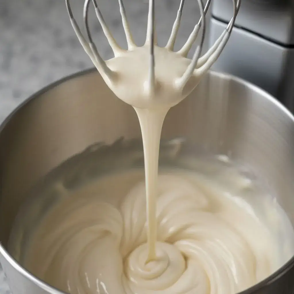 whipping eggs to ribbon stage for sponge cake