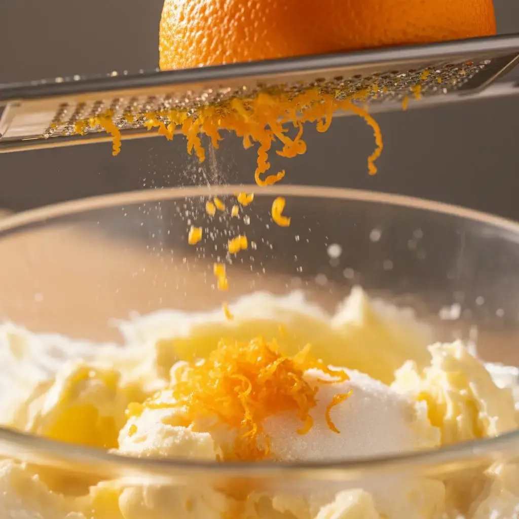 zesting orange for shortbread cookie dough