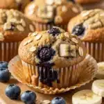 healthy banana blueberry muffins