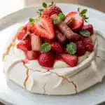 strawberry rhubarb pavlova