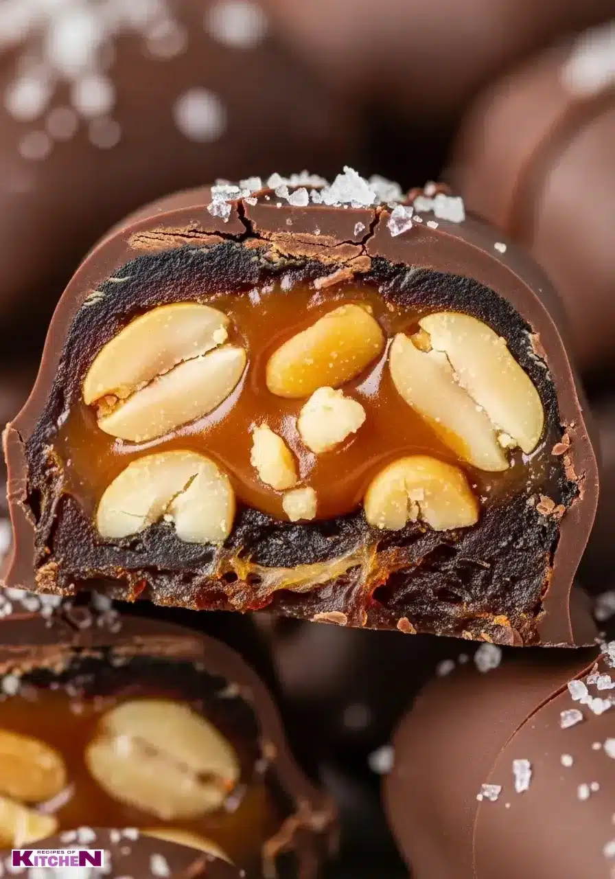 Snickers Style Stuffed Dates (Date Bark)