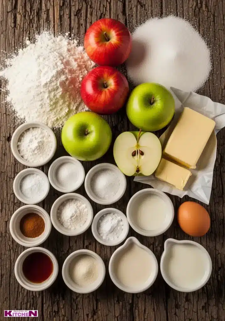 Irish apple cake with custard sauce