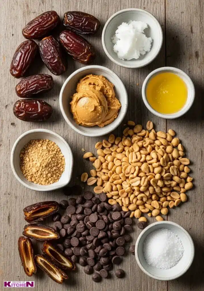 Snickers Style Stuffed Dates (Date Bark)