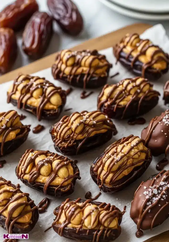 Snickers Style Stuffed Dates (Date Bark)