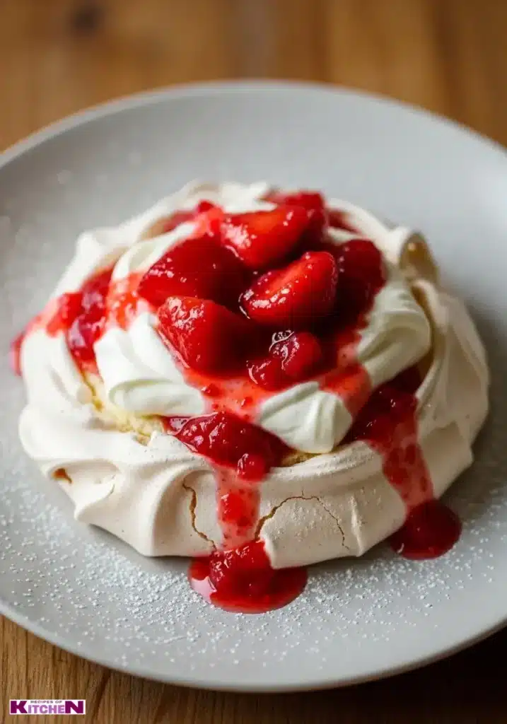 strawberry rhubarb pavlova