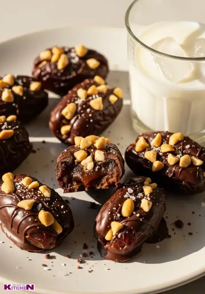 Snickers Style Stuffed Dates (Date Bark)