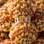 caramel marshmallow rice krispie balls
