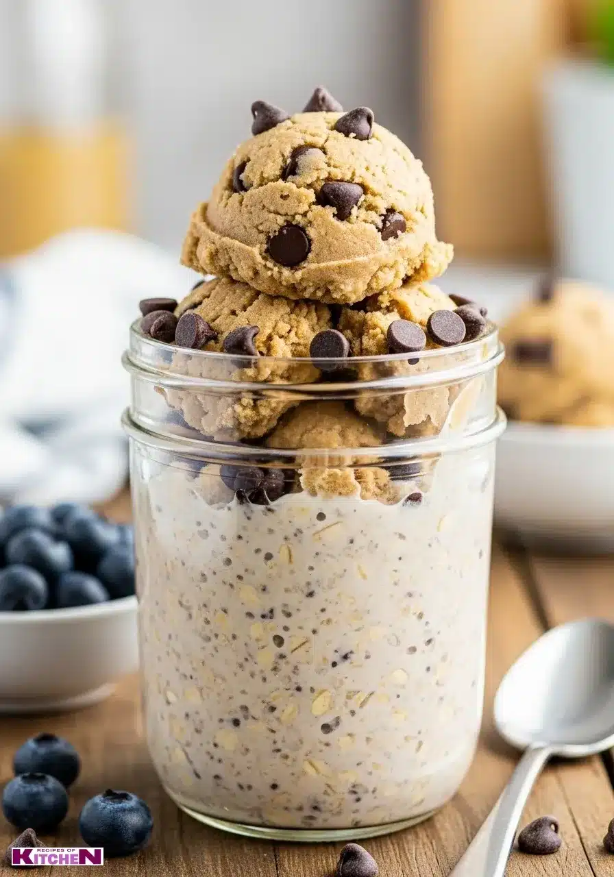 high protein cookie dough overnight oats