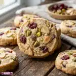 Cranberry pistachio shortbread cookies with almond flour