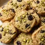 Cherry pistachio shortbread cookies