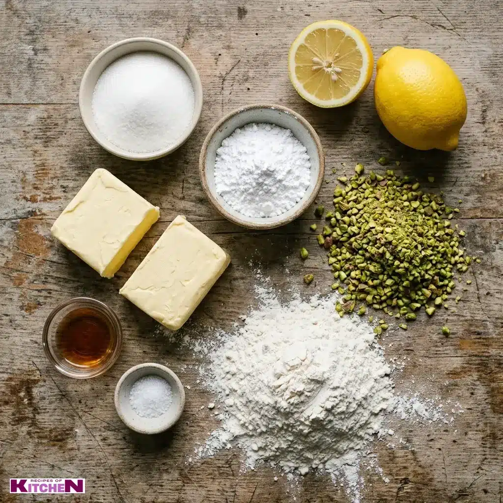pistachio lemon shortbread recipe
